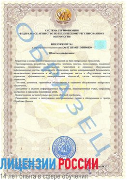 Образец сертификата соответствия (приложение) Ленск Сертификат ISO 27001